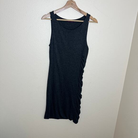 Velvet by Graham & Spencer Dresses & Skirts - Velvet by Graham & Spencer Dark Gray Sleeveless Gathered Side Dress Small